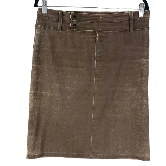 TARK’1 Skirt M France Brown Vintage Stonewash Denim...